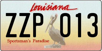 LA license plate ZZP013