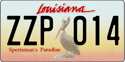 LA license plate ZZP014