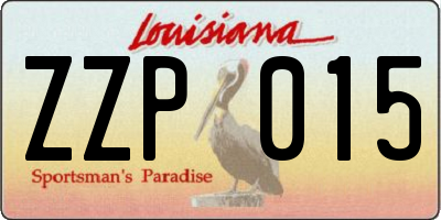 LA license plate ZZP015