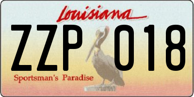 LA license plate ZZP018