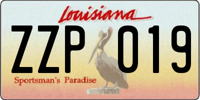 LA license plate ZZP019