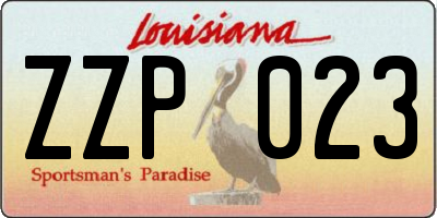 LA license plate ZZP023