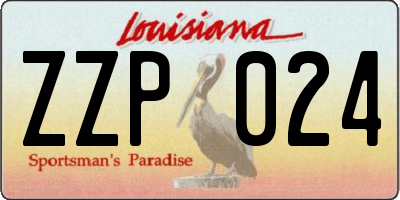 LA license plate ZZP024