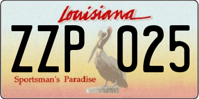 LA license plate ZZP025