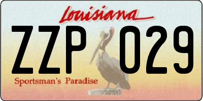 LA license plate ZZP029