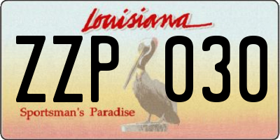 LA license plate ZZP030