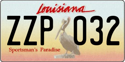 LA license plate ZZP032