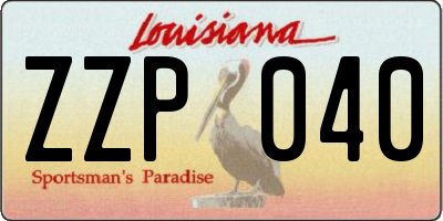LA license plate ZZP040