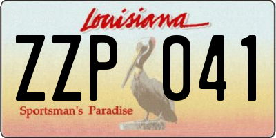 LA license plate ZZP041
