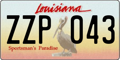 LA license plate ZZP043