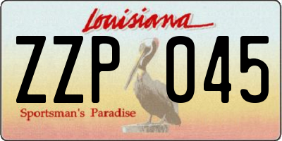 LA license plate ZZP045
