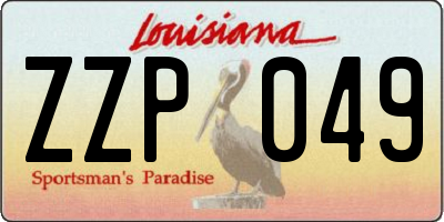 LA license plate ZZP049