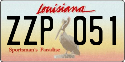 LA license plate ZZP051
