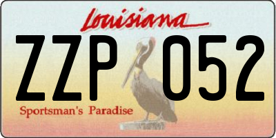 LA license plate ZZP052