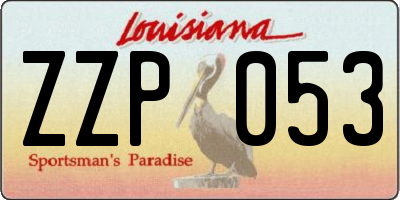 LA license plate ZZP053