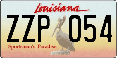 LA license plate ZZP054