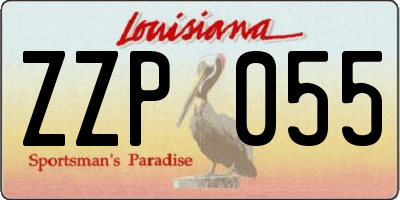 LA license plate ZZP055