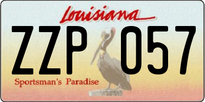 LA license plate ZZP057