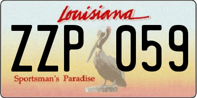 LA license plate ZZP059
