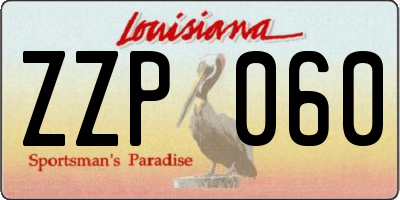 LA license plate ZZP060