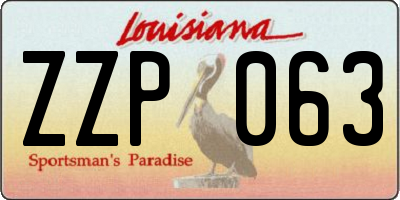 LA license plate ZZP063