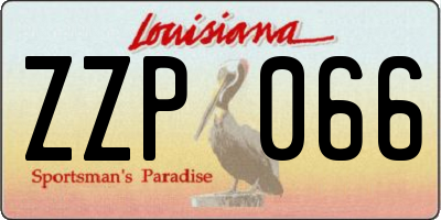 LA license plate ZZP066