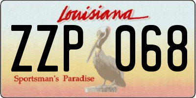 LA license plate ZZP068