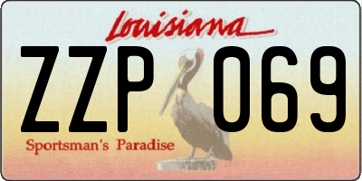 LA license plate ZZP069