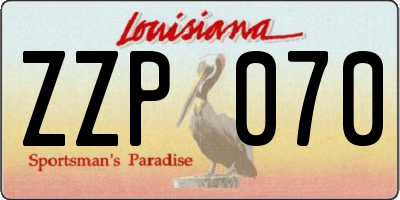 LA license plate ZZP070