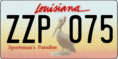 LA license plate ZZP075