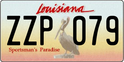 LA license plate ZZP079