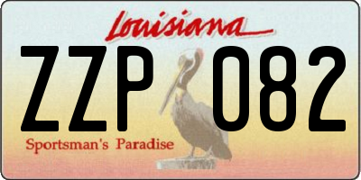 LA license plate ZZP082