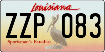 LA license plate ZZP083