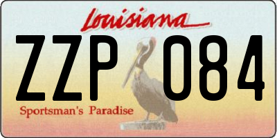 LA license plate ZZP084