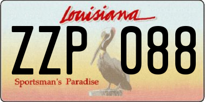 LA license plate ZZP088