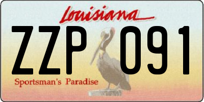 LA license plate ZZP091