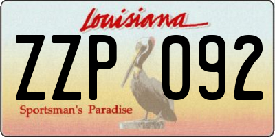 LA license plate ZZP092
