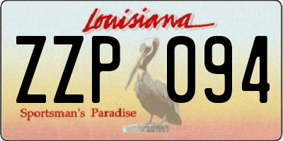 LA license plate ZZP094