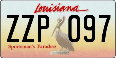 LA license plate ZZP097