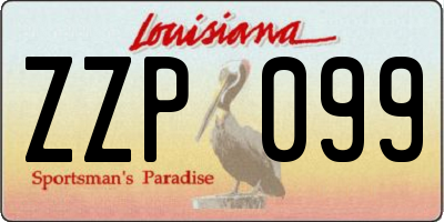 LA license plate ZZP099