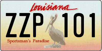 LA license plate ZZP101