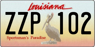 LA license plate ZZP102