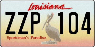 LA license plate ZZP104