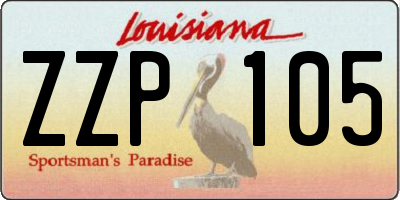 LA license plate ZZP105