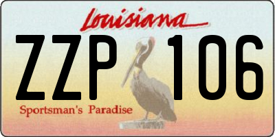 LA license plate ZZP106