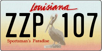 LA license plate ZZP107