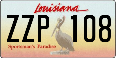 LA license plate ZZP108