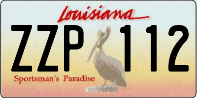 LA license plate ZZP112