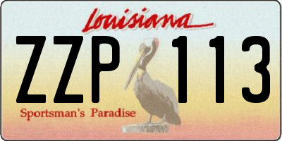 LA license plate ZZP113