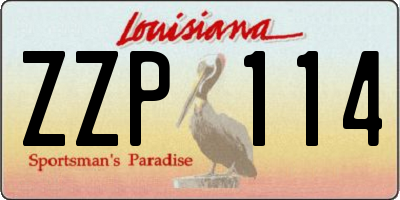 LA license plate ZZP114